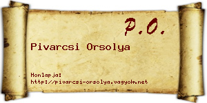 Pivarcsi Orsolya névjegykártya