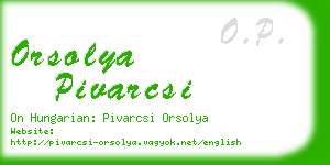 orsolya pivarcsi business card